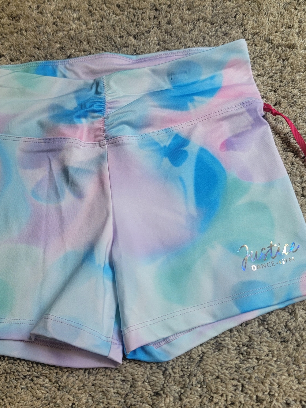 Justice Girls Pastel Tie-Dye Dance Shorts, Mint NWT! Size 12/14